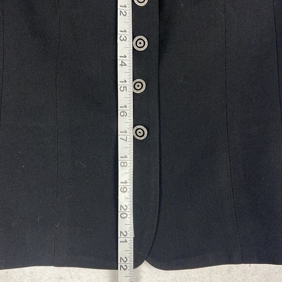 Austin Reed Wool Military Style Blazer Black Metal Buttons Vintage 80's SZ 4 - Picture 5 of 8
